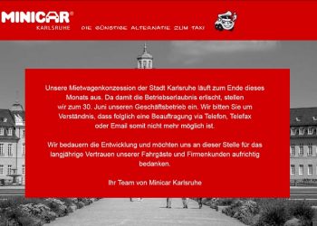 Karlsruher Mietwagenbetrieb stellt seinen Dienst ein