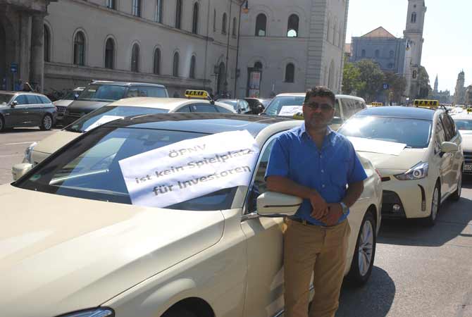 Taxidemo in München: Bits und Bytes tragen keine Koffer