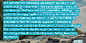Findungskommission einig über „unbedingte Neuregelung des PBefG“