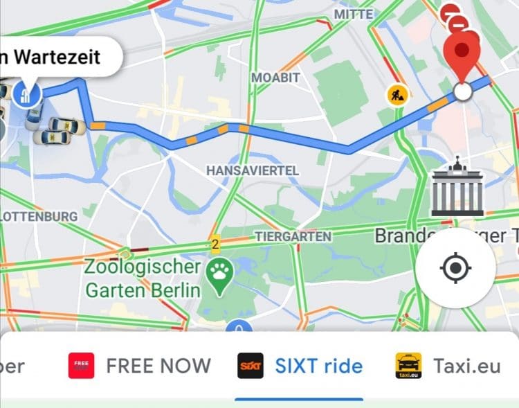 Google Maps integriert SIXT ride