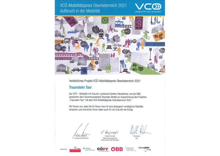Oberösterreich: Traunsteiner Sammeltaxi mit Mobilitätspreis ausgezeichnet