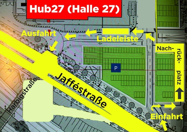Messe Berlin: neue Einfahrt zu Hub27 nutzen