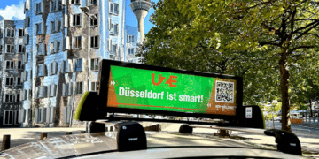 Düsseldorf: Zusatzverdienst durch digitale Dachwerbung