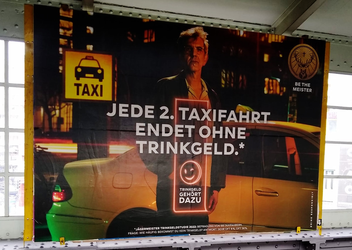 TrinkgeldWerbeplakat Foto Remmer Witte Taxi Times