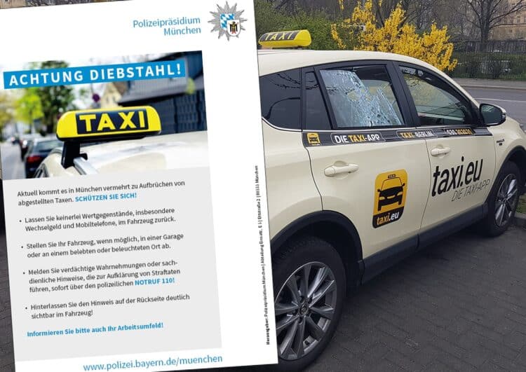 Münchner Polizei warnt vor Einbrüchen in Taxis