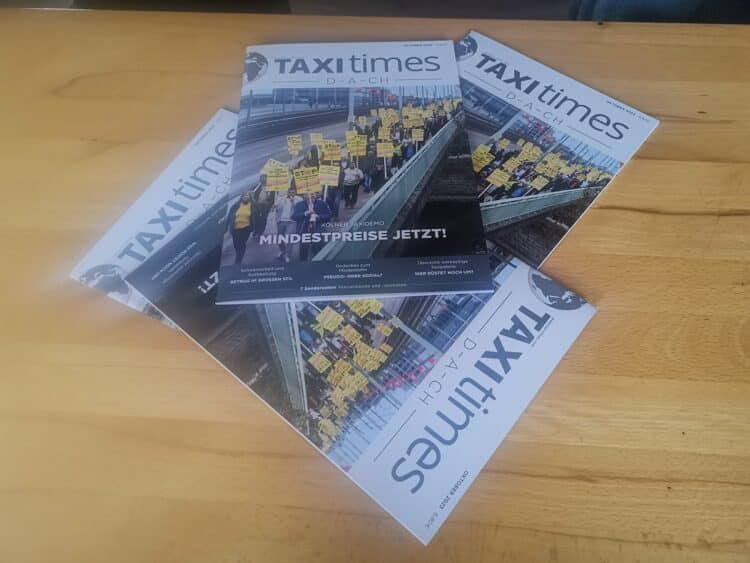 Taxidemo – Gedanken zum Mindestlohn – Taxis mit Paket