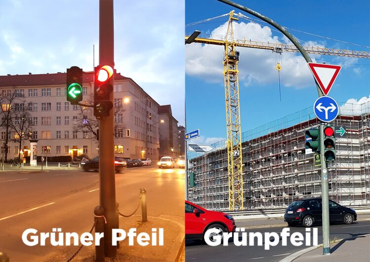Grüner Pfeil und Grünpfeil – der feine Unterschied