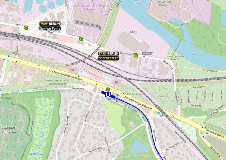 Taxi Berlin zieht vom östlichen Stadtzentrum in den Westen