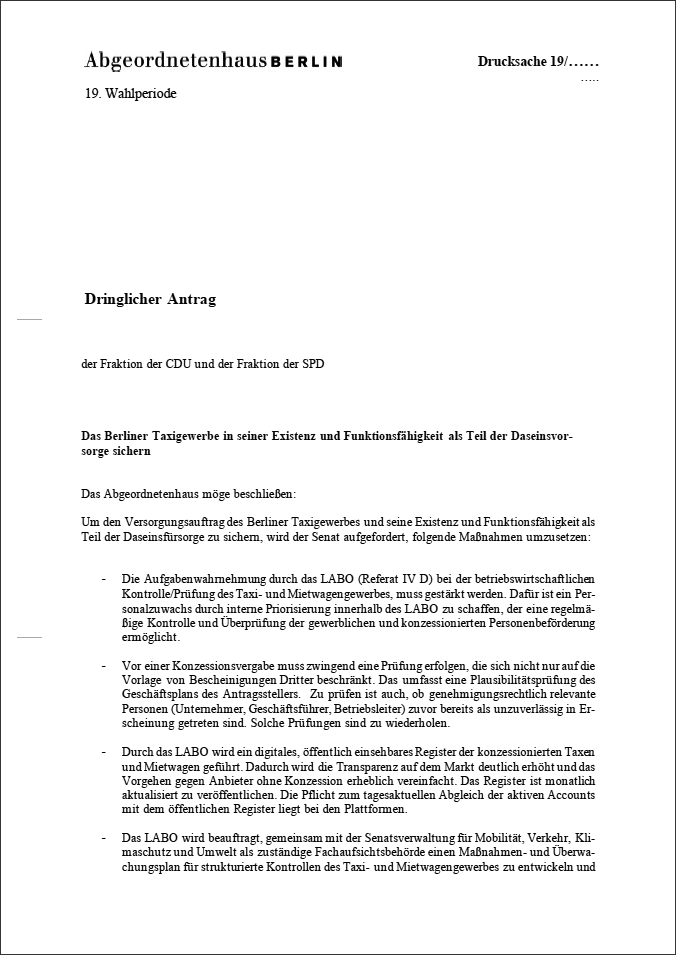 Land Berlin geht nächsten Schritt zur Eindämmung der Mietwagen-Kriminalität