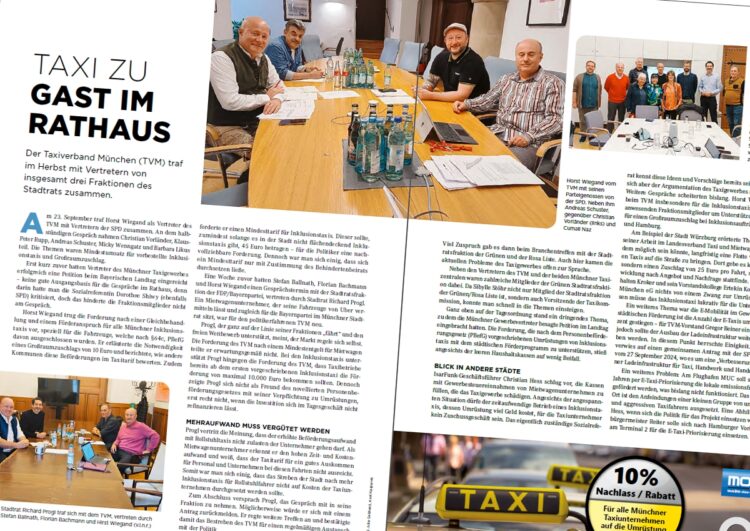 Uber-Invasion und das Ringen um Mindesttarif und Inklusionsförderung – TT Mü erschienen