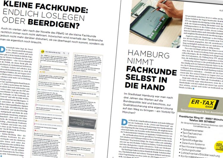 Uber-Invasion und das Ringen um Mindesttarif und Inklusionsförderung – TT Mü erschienen