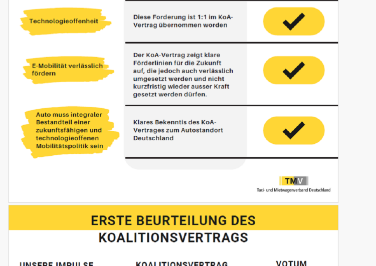 Zwischen Hoffnung und Ungewissheit: Taxi-Bundesverbände bewerten Koalitionsvertrag
