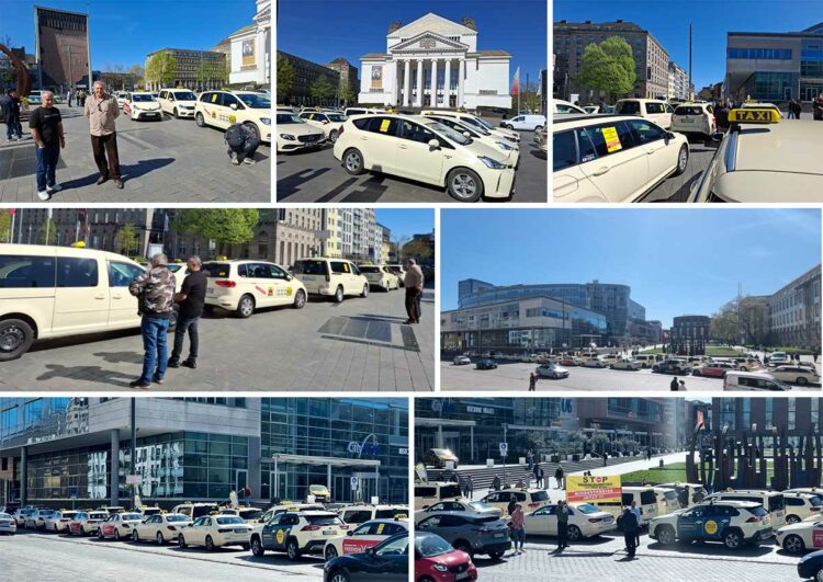 Erneute Taxidemo in Duisburg für Mietwagen-Mindestfahrpreise