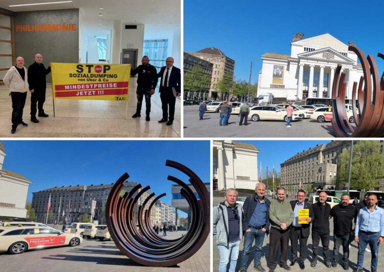 Erneute Taxidemo in Duisburg für Mietwagen-Mindestfahrpreise