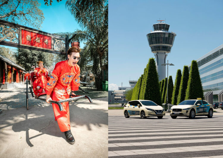 Von der Sänfte zum Taxi in Hellelfenbein