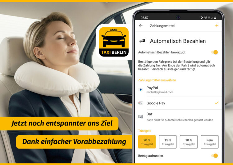 In der ersten Stadt kann die Taxifahrt jetzt per App vorab bezahlt werden