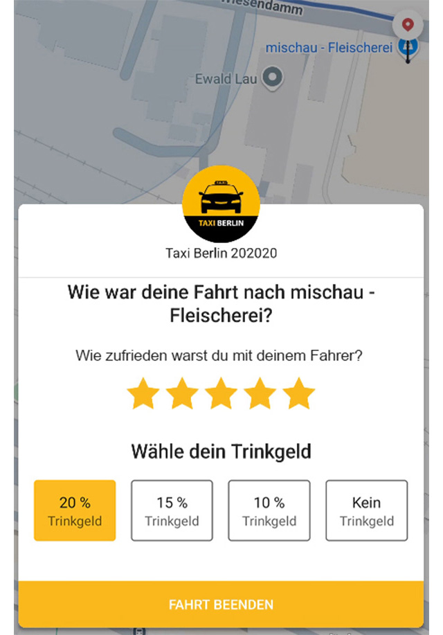In der ersten Stadt kann die Taxifahrt jetzt per App vorab bezahlt werden