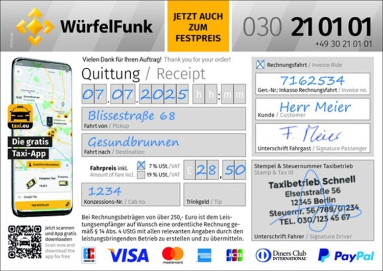 Taxi Berlin vermittelt Krankenfahrten zu Festpreisen