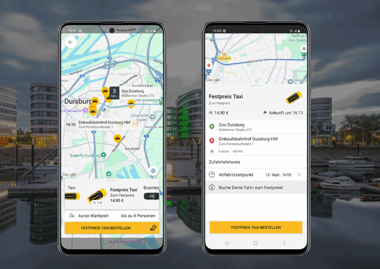 Taxi-Festpreise jetzt auch in Duisburg und Hannover