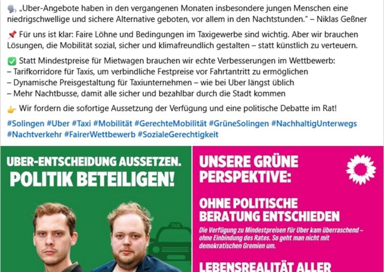 Zwei Grünen-Politiker erzählen das Uber-Märchen