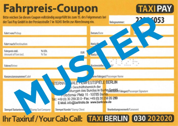 Taxi Berlin warnt vor ungültigen Berlinale-Coupons