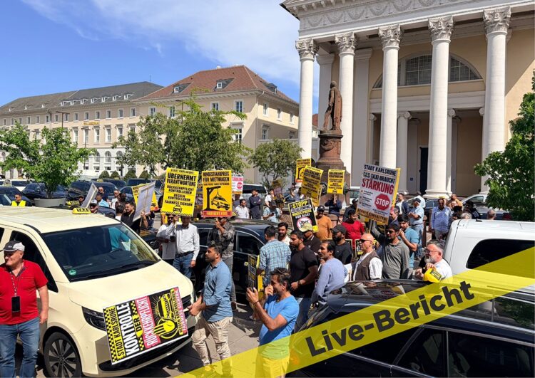 Bilder von der Karlsruher Taxi-Demo