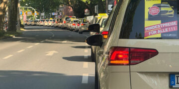 Dortmunder Taxigewerbe demonstriert für Umsetzung des MBE